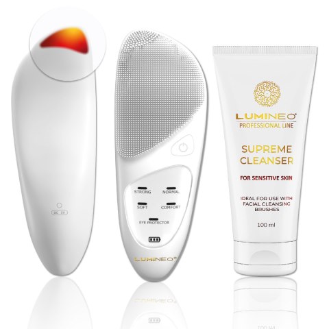 LUMINEO LUMINEO Professional Line Szczoteczka do twarzy Sonic Thermo Brush + Żel Lumineo do skóry delikatnej i wrażliwej