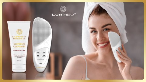 LUMINEO LUMINEO Professional Line Szczoteczka do twarzy Sonic Thermo Brush + Żel Lumineo do skóry delikatnej i wrażliwej