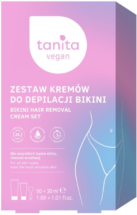 MIRACULUM TANITA Zestaw kremów do depilacji bikini (Krem do depilacji 50ml + Balsam po depilacji 30ml)