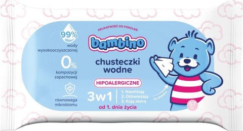 NIVEA BAMBINO Chusteczki wodne 3w1 hipoalergiczne 1 x 57 szt