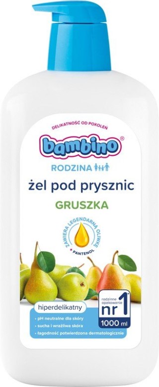 NIVEA BAMBINO Rodzina Żel pod prysznic hiperdelikatny o zapachu gruszki 1000 ml