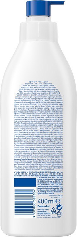 NIVEA NIVEA Body Q10 Ujędrniająco - odżywcze Mleczko do ciała 60+ 400 ml