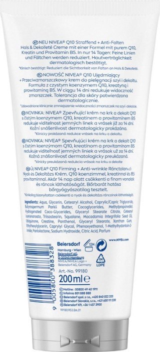 NIVEA NIVEA Q10 Firming Anti - Wrinkle Ujędrniający + przeciwzmarszczkowy krem do ciała 200 ml