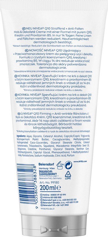 NIVEA NIVEA Q10 Firming Anti - Wrinkle Ujędrniający + przeciwzmarszczkowy krem do ciała 200 ml