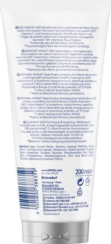 NIVEA NIVEA Q10 Firming Energizing Ujędrniające serum - balsam do ciała 200 ml