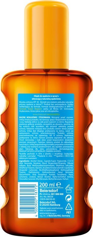 NIVEA NIVEA SUN Protect & Bronze Olejek do opalania w spray`u aktywujący naturalną opaleniznę SPF30 200 ml