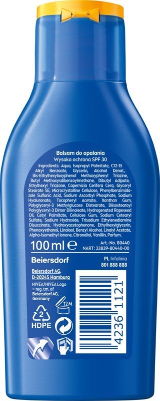 NIVEA NIVEA SUN Protect & Moisture Balsam nawilżający do opalania SPF30 100 ml