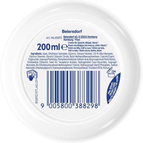 NIVEA NIVEA Soft Daily UV Krem intensywnie nawilżający SPF15 do twarzy, ciała i rąk 200 ml