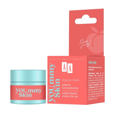OCEANIC AA YOU.mmy Skin Peach Firm Ujędrniająca Maska do ust Kofeina & Brzoskwinia 10 g