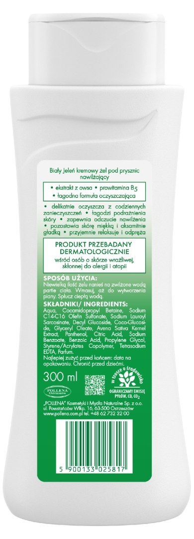 POLLENA BIAŁY JELEŃ Kremowy żel pod prysznic nawilżający 300 ml