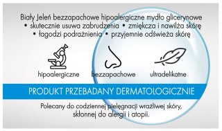 POLLENA BIAŁY JELEŃ Mydło glicerynowe bezzapachowe hipoalergiczne - kostka 100 g