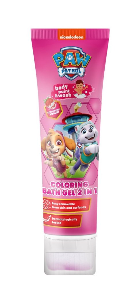 PROD.LICENCYJNE KIDS Psi Patrol Żel koloryzujący do kąpieli 2w1 - Strawberry Yogurt (jogurtowa truskawka) 150 ml