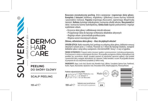 SOLVERX SOLVERX Dermo Hair Peeling do skóry głowy Kwasowo-enzymatyczny 125 ml