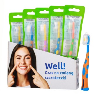 WELLBEE WELLBEE Display Szczoteczki dla dzieci powyżej 3 roku życia - mix 15 sztuk