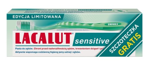ZDROVIT LACALUT Pasta do zębów Sensitive 75ml + Szczoteczka zielona (gratis)