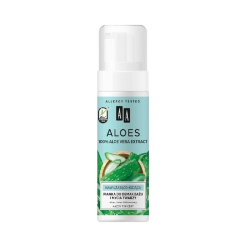 AA Aloes 100% pianka do demakijażu i mycia twarzy nawilżająco - kojąca 150 ml