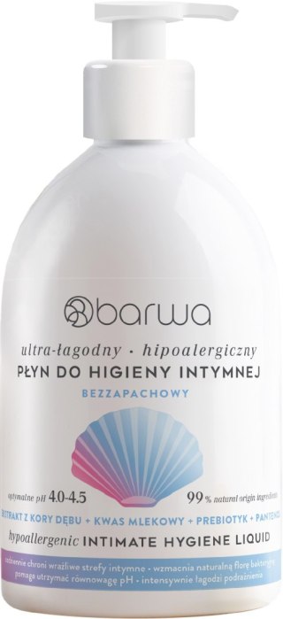 BARWA BARWA Hipoalergiczna Ultra-łagodny płyn do higieny intymnej - bezzapachowy 500 ml