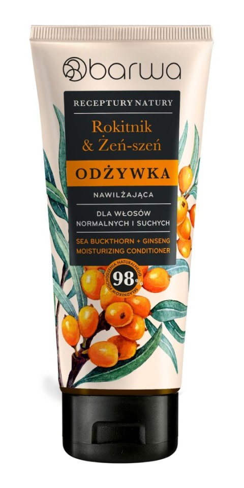 BARWA BARWA Receptury Natury Odżywka nawilżająca do włosów normalnych i suchych - Rokitnik & Żeń-szeń