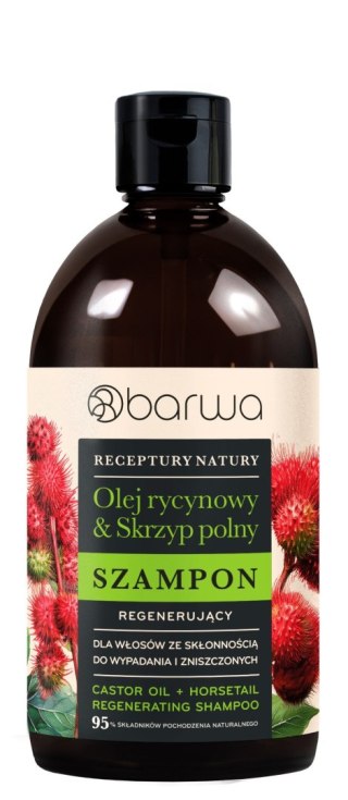 BARWA BARWA Receptury Natury Szampon regenerujący do włosów ze skłonnością do wypadania i zniszczonych - Olej Rycynowy & Skrzyp Polny