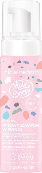 BODY BOOM / SHE HAIRBOOM Rice Rehab Ultralekki ryżowy szampon w piance 200 ml
