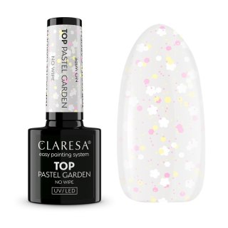 CLARESA NAILS CLARESA Top do paznokci hybrydowych No Wipe Pastel Garden 5g