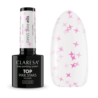 CLARESA NAILS CLARESA Top do paznokci hybrydowych No Wipe Pixie Stars 5g