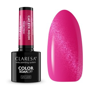 CLARESA NAILS Claresa N Lakier hybrydowy CAT EYE NEON DARK PINK