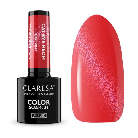 CLARESA NAILS Claresa N Lakier hybrydowy CAT EYE NEON LIGHT PINK