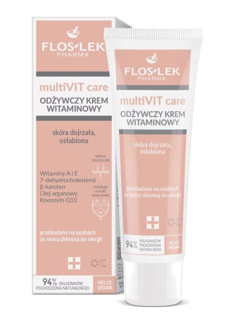 FLOS-LEK FLOSLEK PHARMA MultiVIT Care Odżywczy Krem witaminowy na dzień i noc - skóra dojrzała,osłabiona 50ml