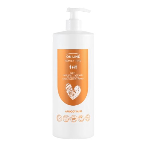 FORTE SWEEDEN ON LINE Family Time Żel do mycia ciała ,włosów i twarzy 3w1 - Apricot Bliss 850 ml