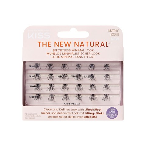 KISS KISS Sztuczne Rzęsy kępki The New Natural - Neo Trio Lashes + klej 1g