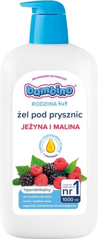 NIVEA BAMBINO Rodzina Żel pod prysznic Jeżyna i Malina 1000 ml